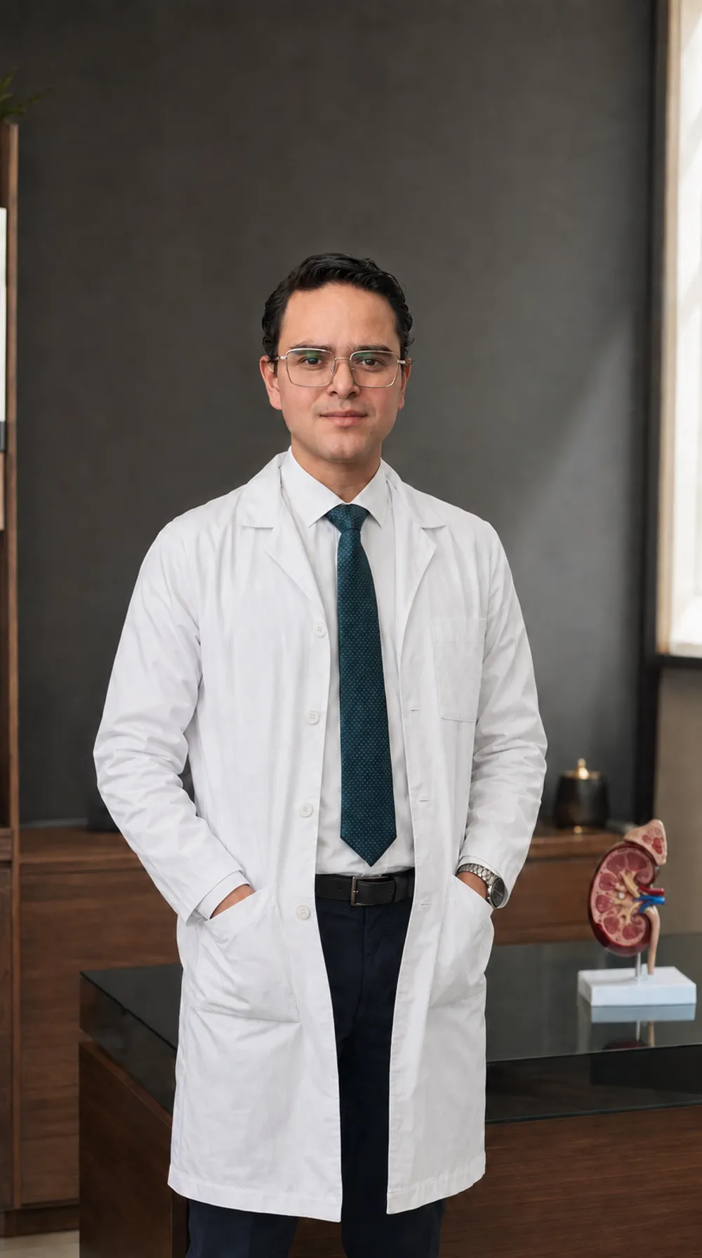 Retrato del Dr. Jonathan Mireles, internista y nefrólogo certificado en Puebla